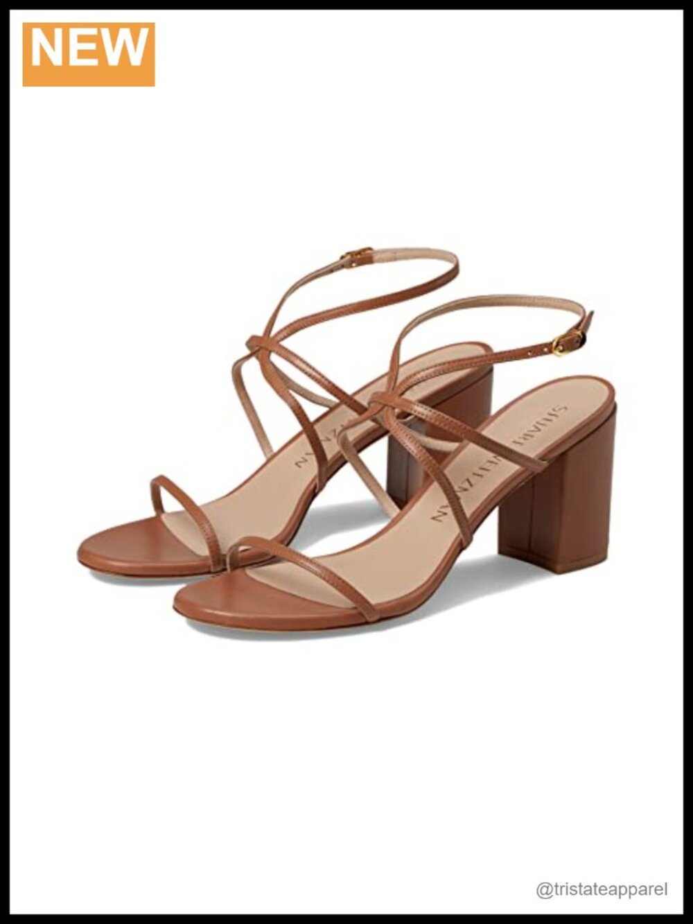 Stuart Weitzman Barelythere 75 Block Heel Ankle Strap Sandal